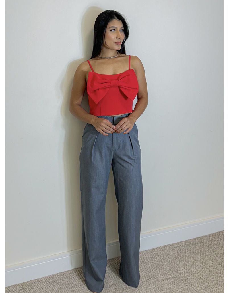 Calça Reta Premium Cinza - Loja La Mina 