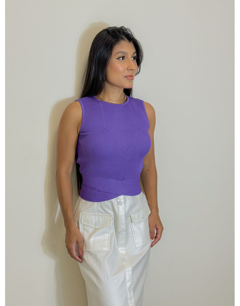 Blusa Regata Cruzada Roxa - Loja La Mina 