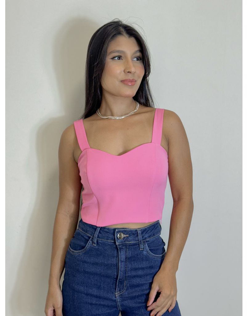 Cropped Alça Daniele Rosa - Loja La Mina 