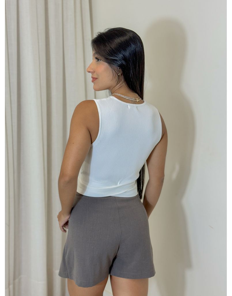 Blusa Regata Cruzada Branca