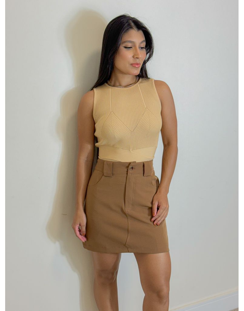 Blusa Regata Cruzada Cappuccino - Loja La Mina 