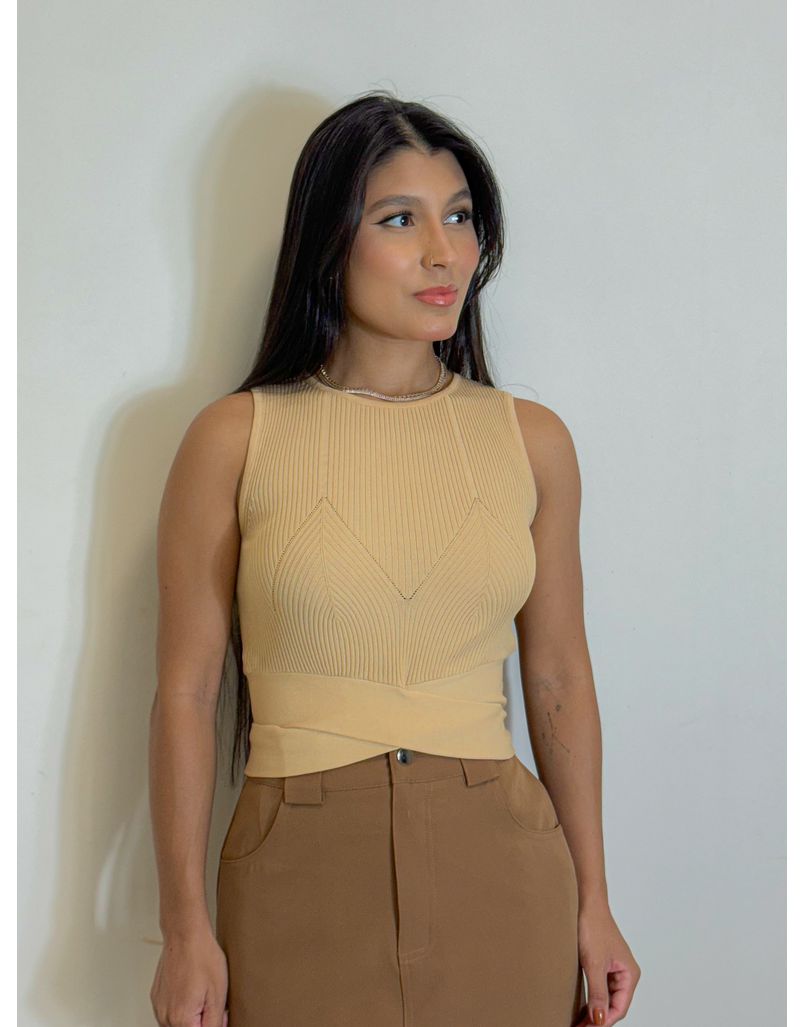 Blusa Regata Cruzada Cappuccino 