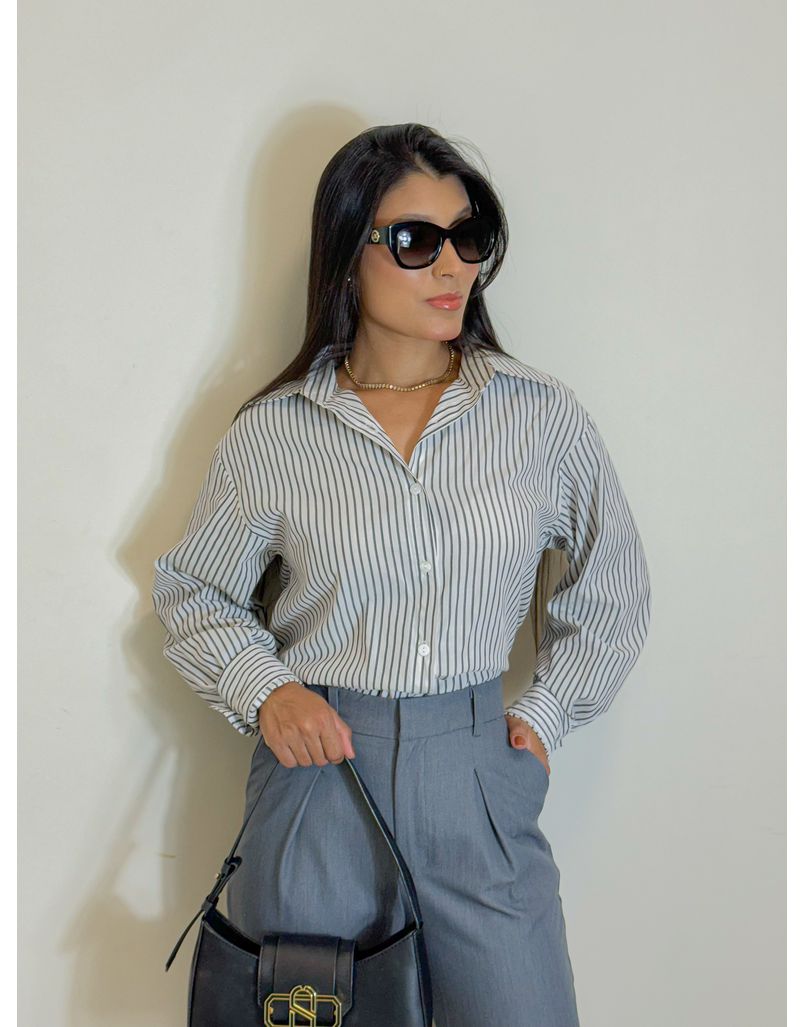 Camisa Listrada Sabrina Chumbo