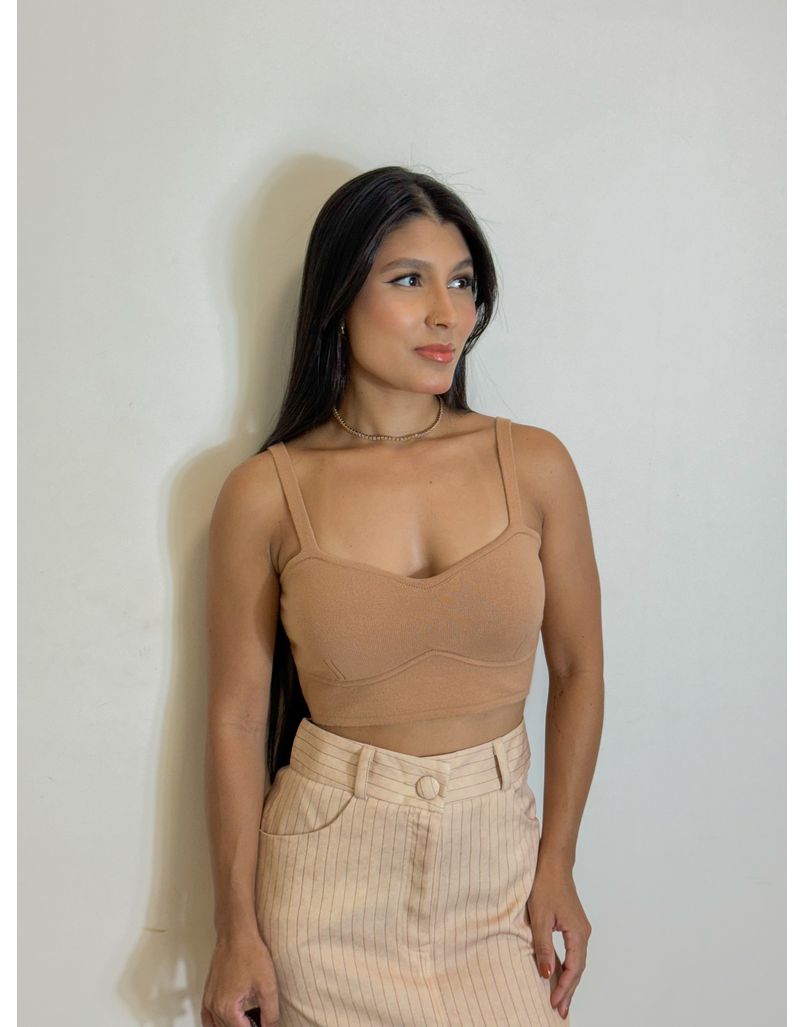 Cropped Tricot Alça Kenia Cappuccino