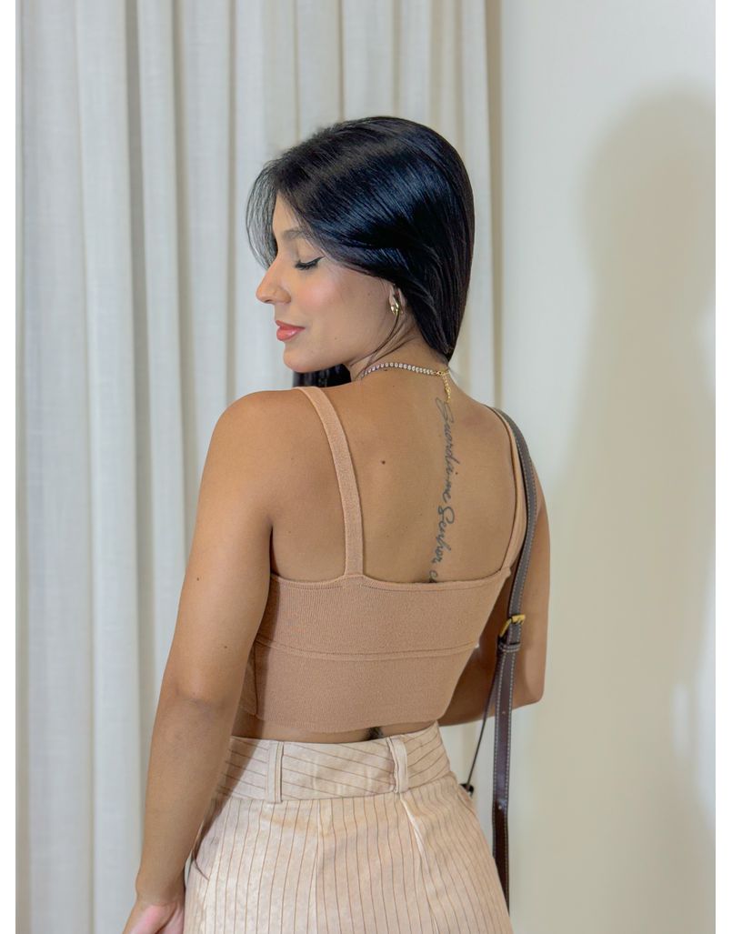 Cropped Tricot Alça Kenia Cappuccino