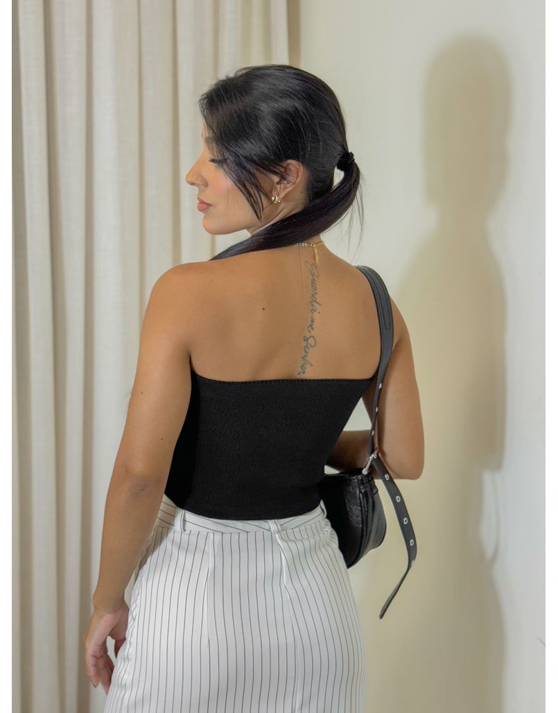 Cropped Tricot Faixa Preto