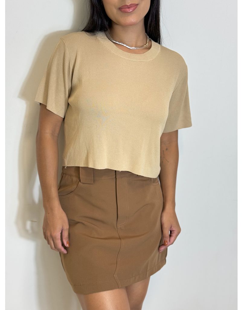 Blusa Manguinha Ester Caqui 
