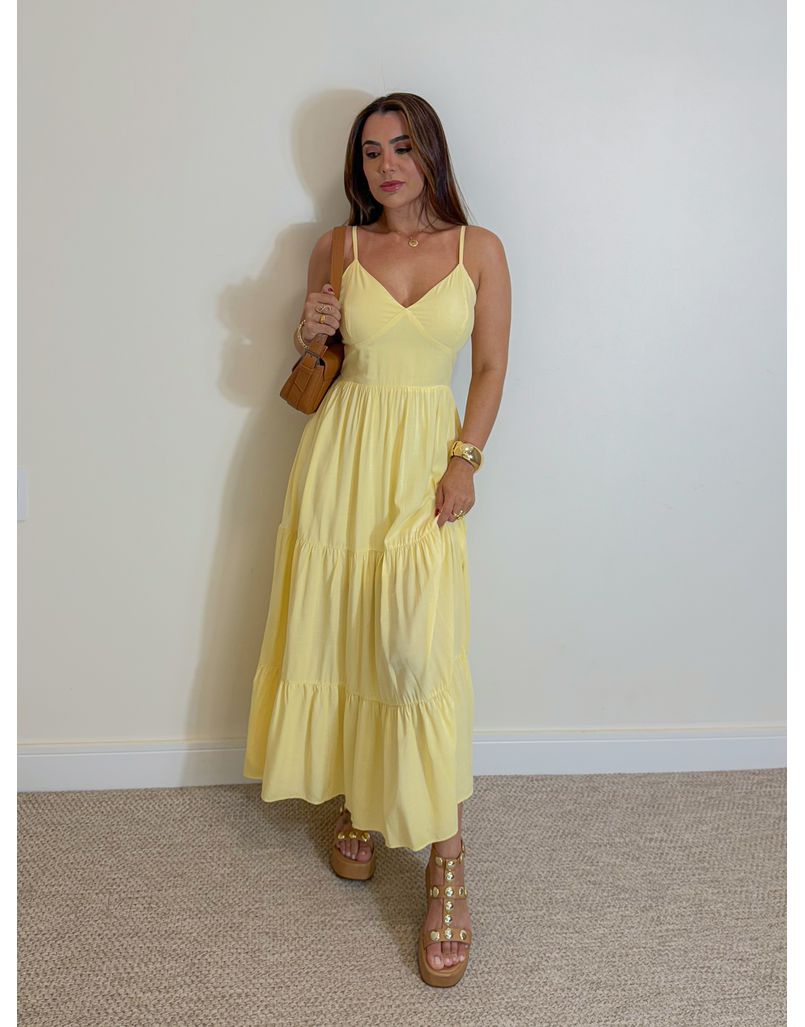 Vestido Midi Atenas Amarelo