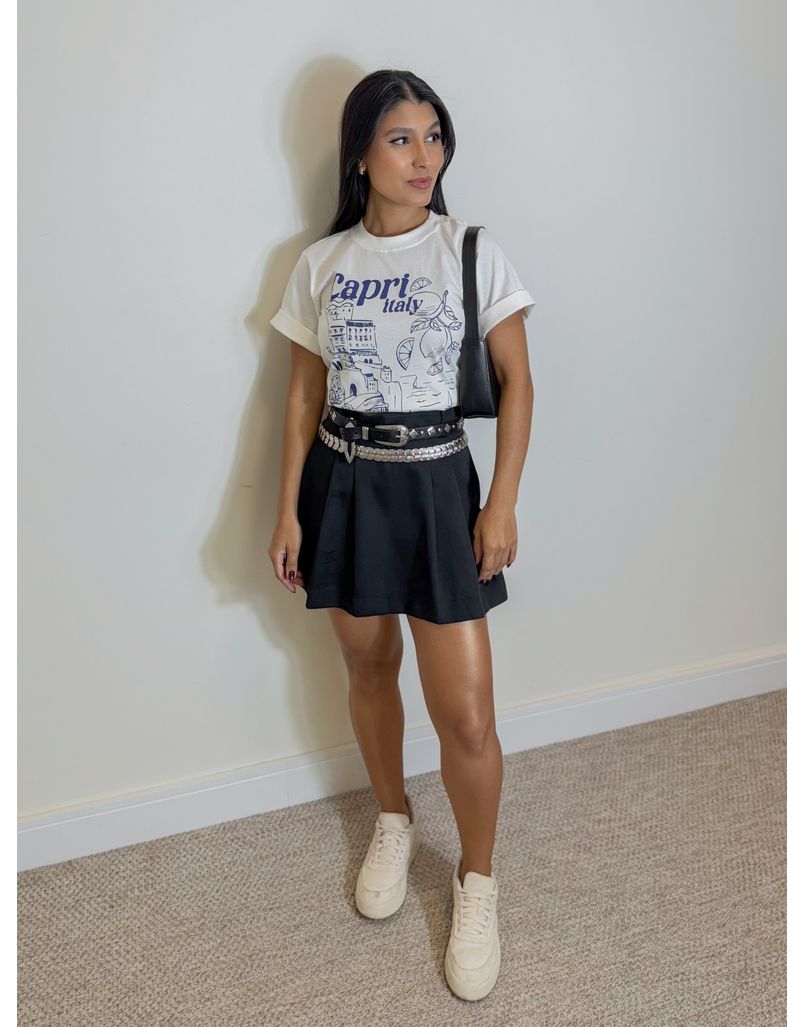 Short Saia Prega Preto