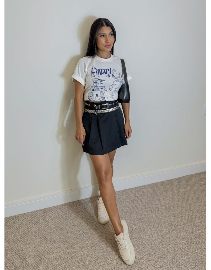 Short Saia Prega Preto