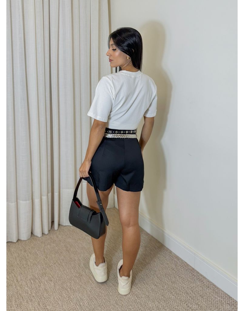 Short Saia Prega Preto
