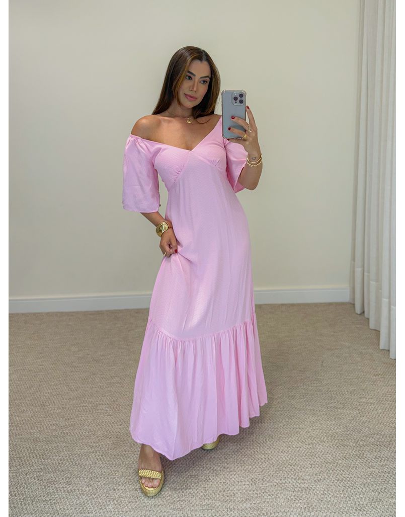 Vestido Manguinha Miami Rosa
