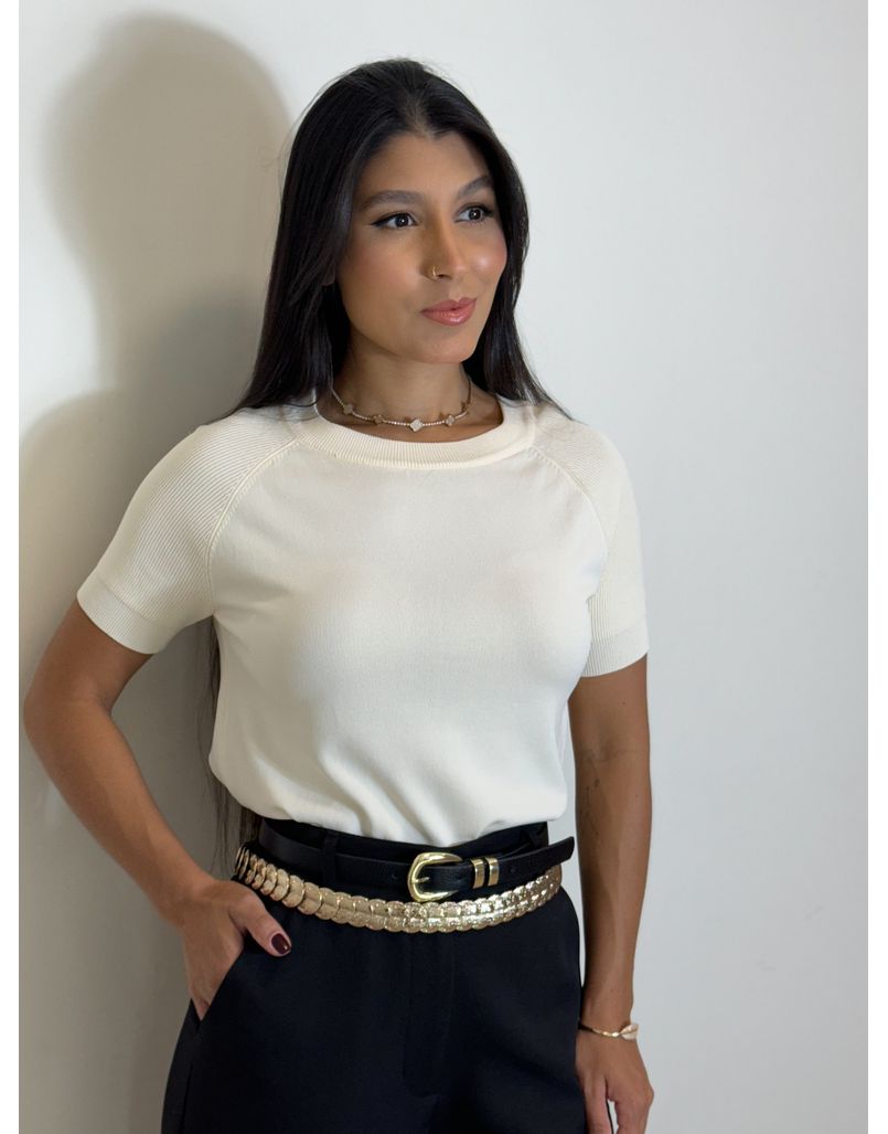 Blusa Manguinha Tricot Olivia Off
