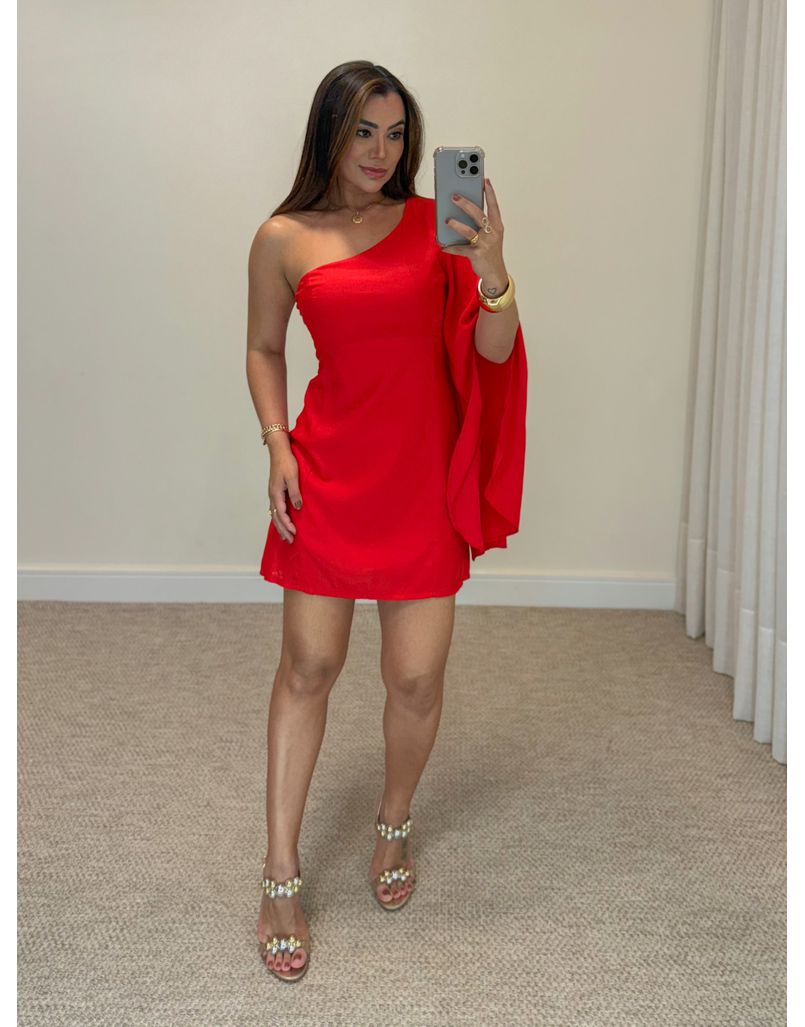 Vestido Manga Monique Vermelho - Loja La Mina 