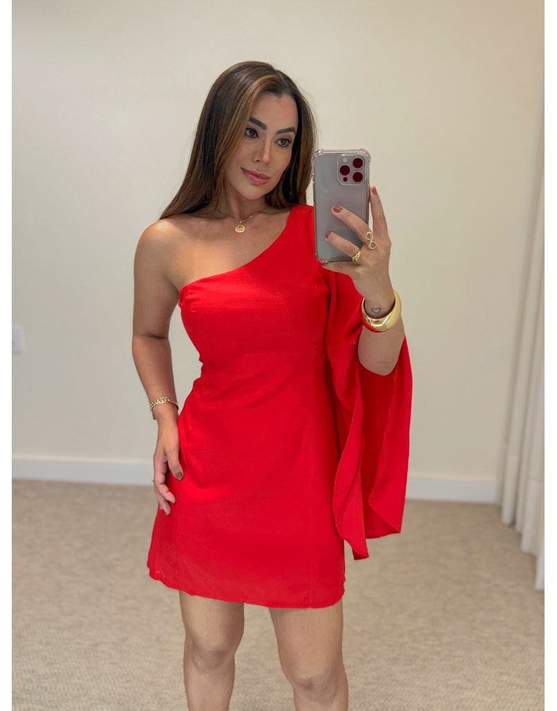 Vestido Manga Monique Vermelho