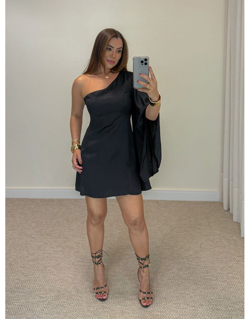 Vestido Manga Monique Preto - Loja La Mina 