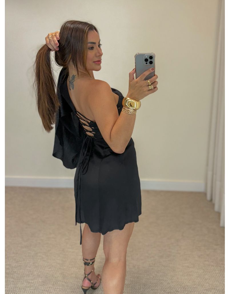 Vestido Manga Monique Preto