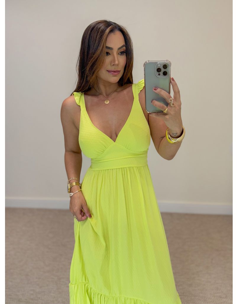 Vestido Alça Babado Barcelona Lima
