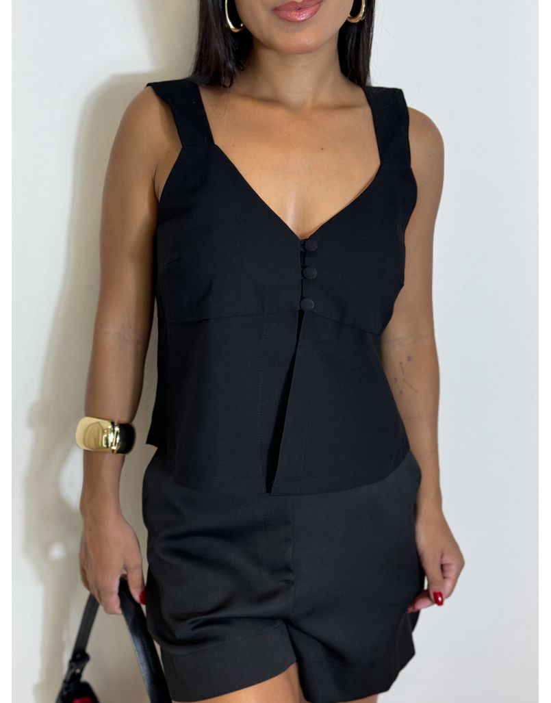 Blusa Alça Bianca Preta - Loja La Mina 