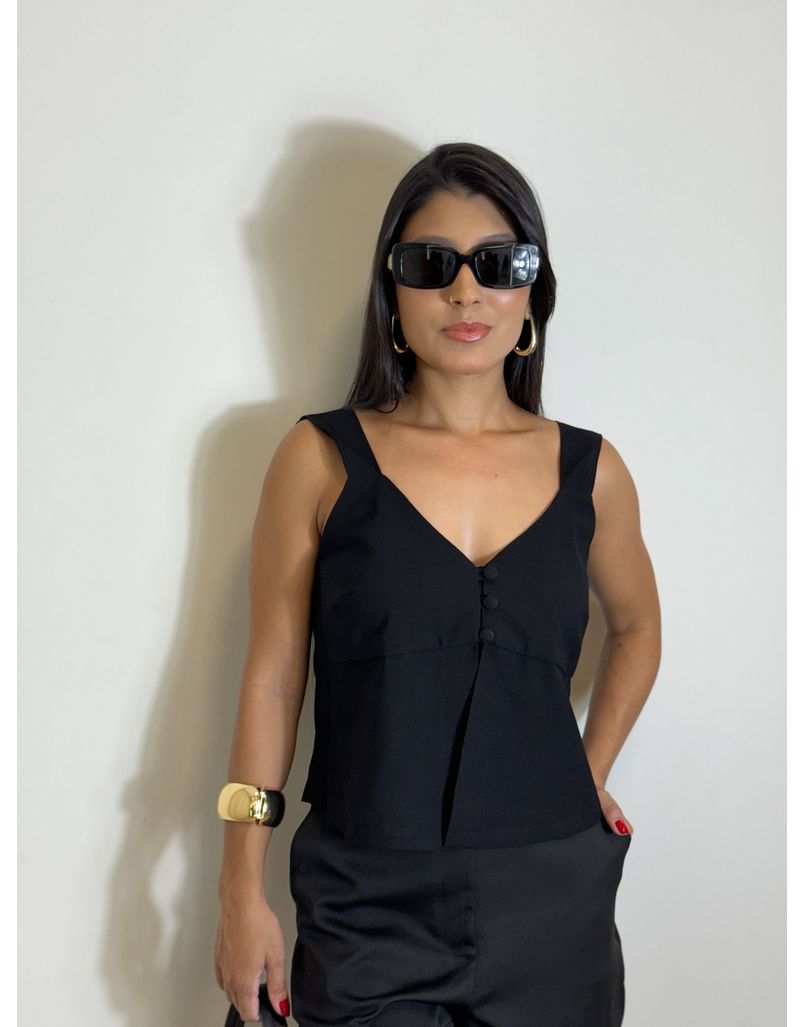Blusa Alça Bianca Preta