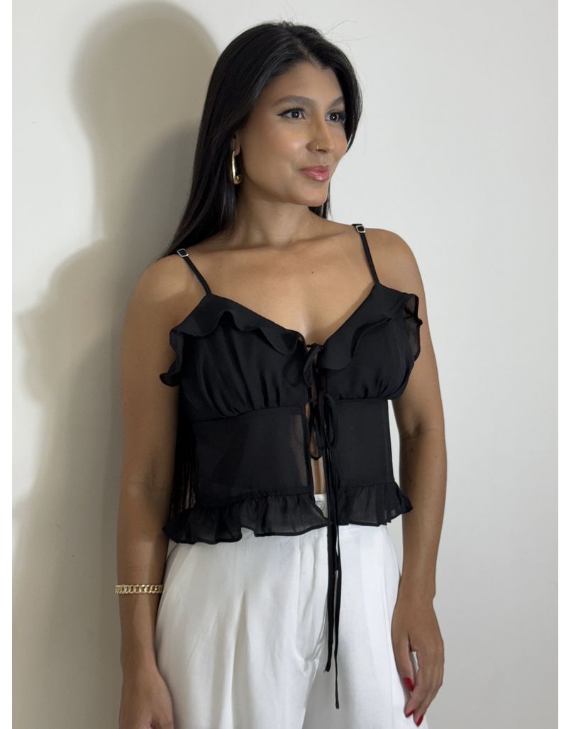 Blusa Alcinha Angélica Preto - Loja La Mina 