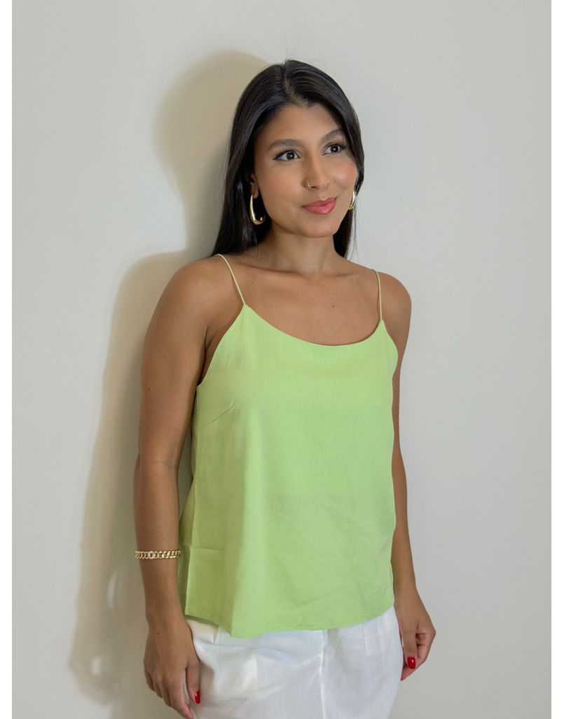 Blusa Linho Karen Verde - Loja La Mina 