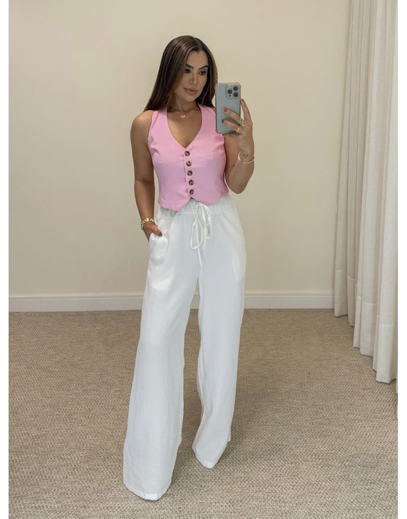 Calça Pantalona Andreia Branca