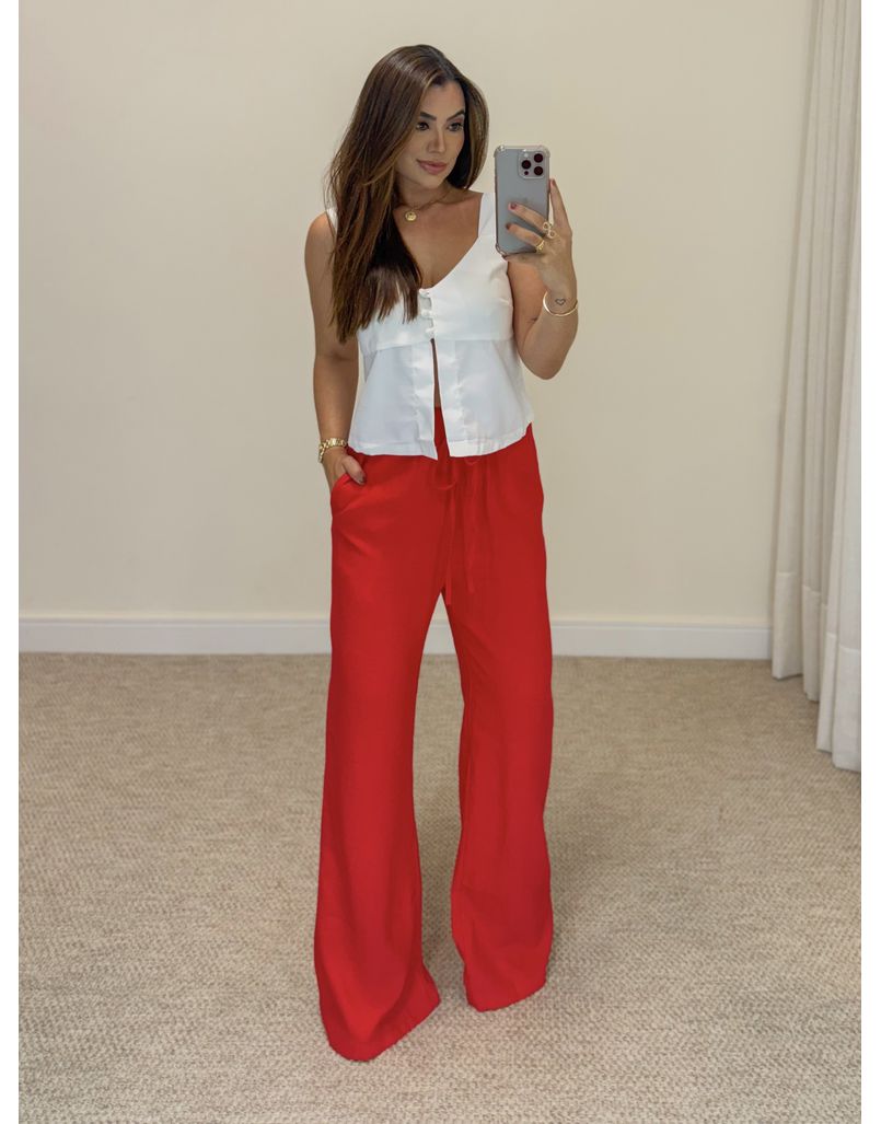 Calça Pantalona Andreia Vermelha 