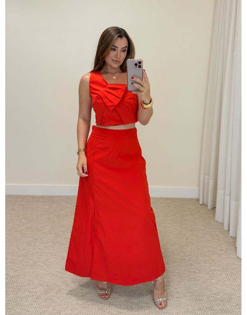 Conjunto Saia Germana Vermelho