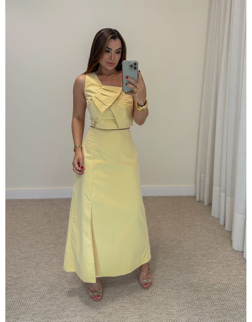 Conjunto Saia Germana Amarelo - Loja La Mina 