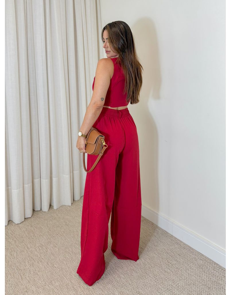 Conjunto Pantalona Sofia Vermelho 