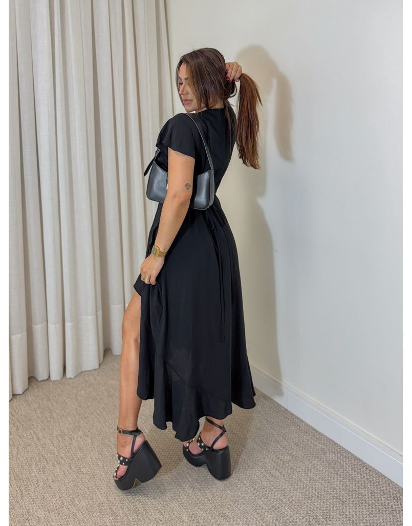 Vestido Envelope Liso Preto