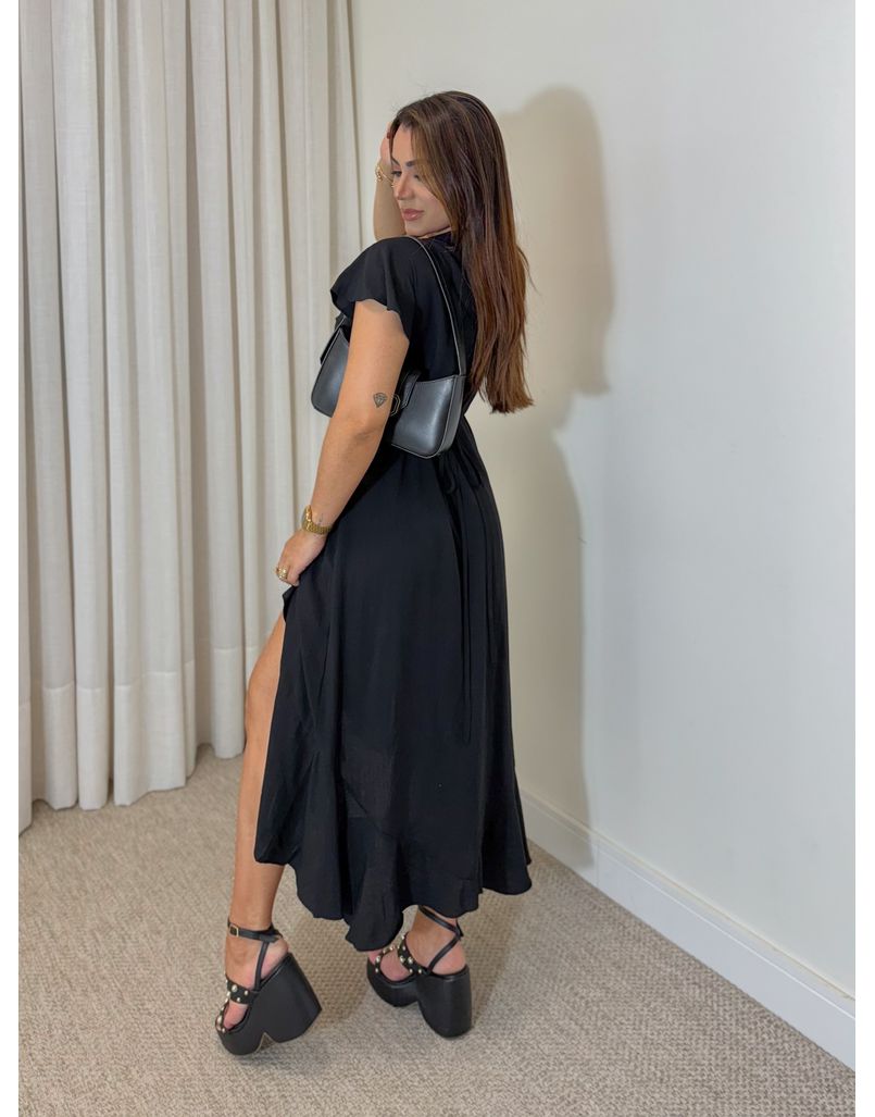 Vestido Envelope Liso Preto