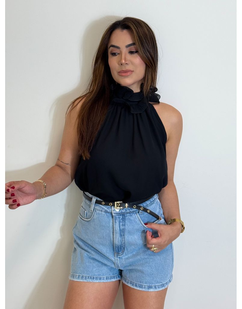 Blusa Chiffon Preto - Loja La Mina 