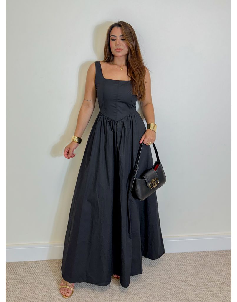 Vestido Alça Giovanna Preto - Loja La Mina 