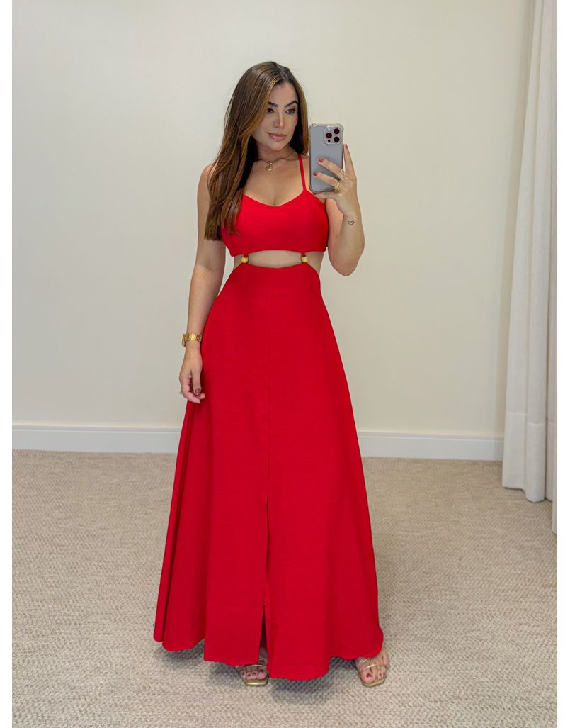 Vestido Alcinha Alexandra Vermelho - Loja La Mina 