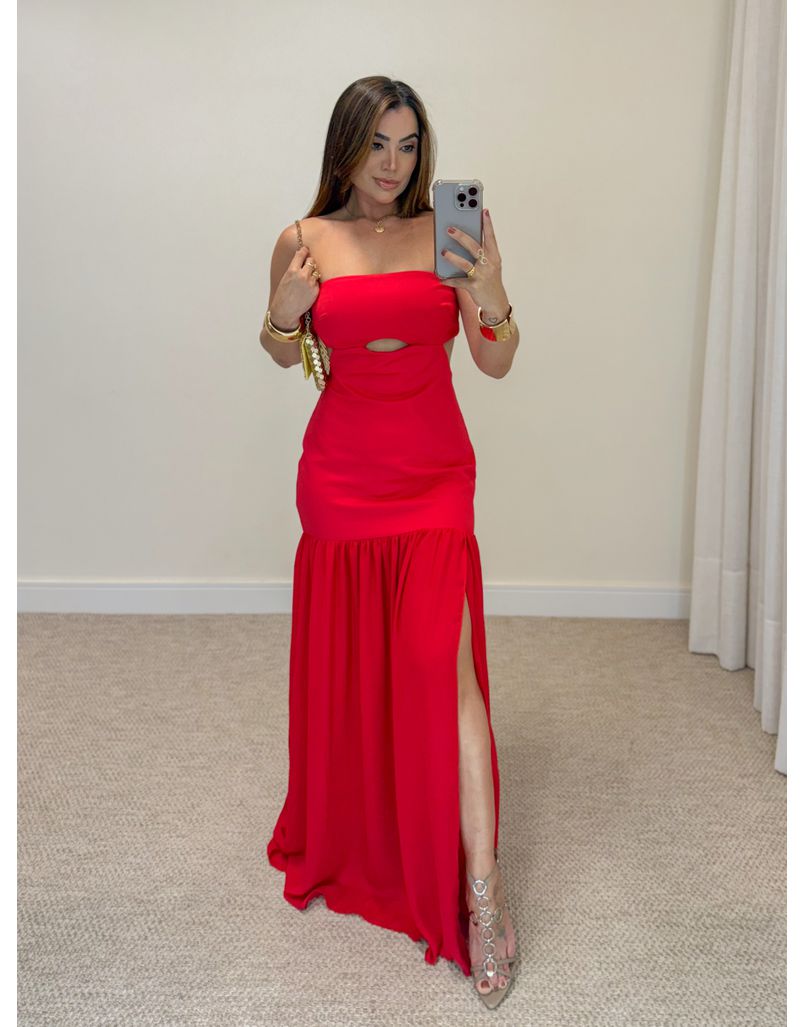 Vestido Midi Maia Vermelho