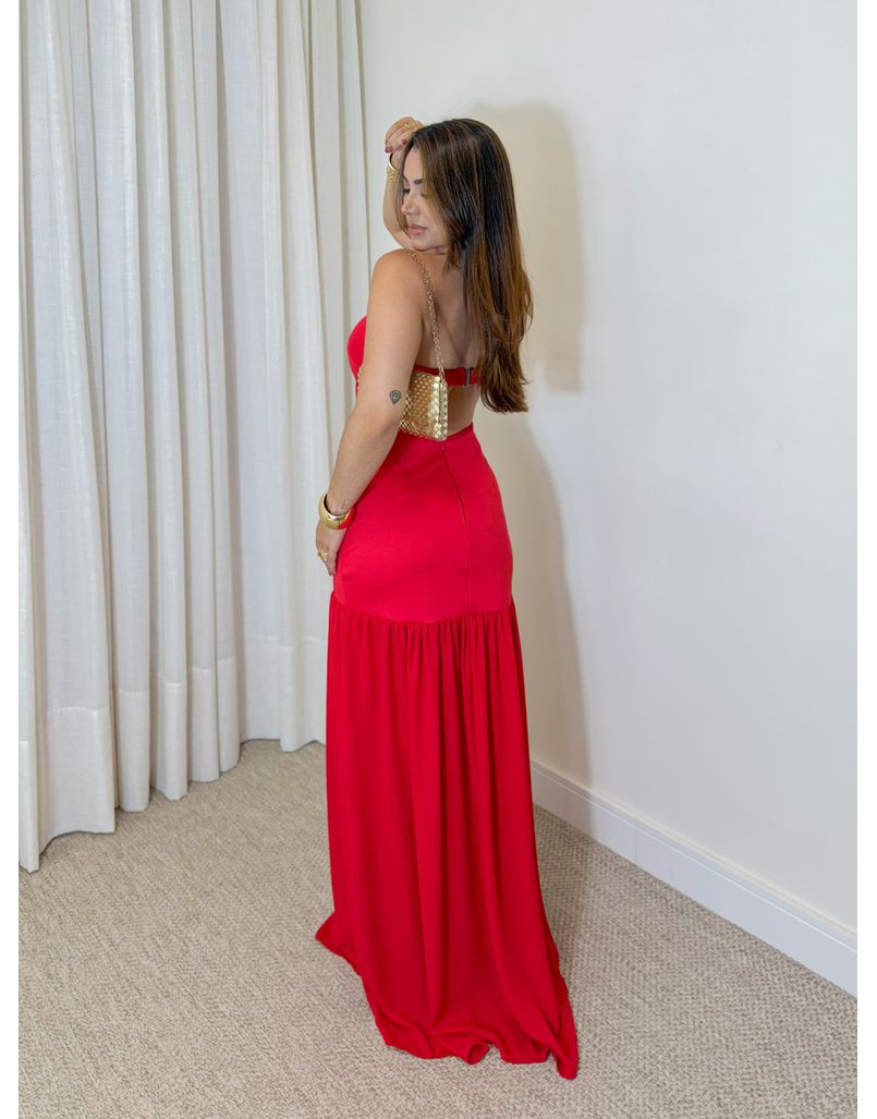 Vestido Midi Maia Vermelho
