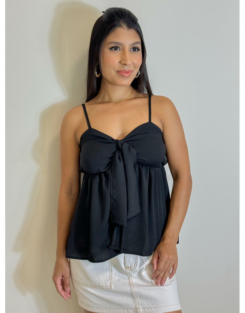 Blusa Laço Ludmila Preto - Loja La Mina 