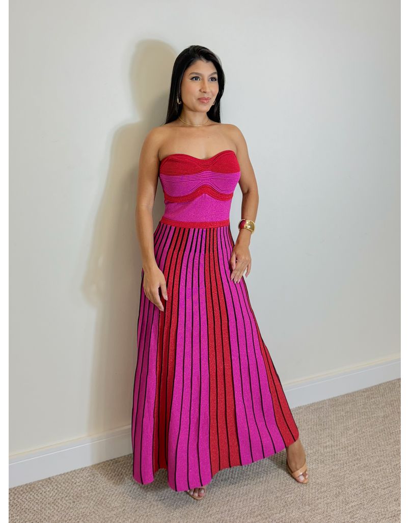 Vestido Tricot Santorini Rosa - Loja La Mina 