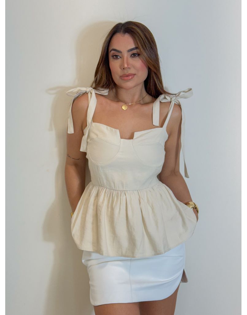 Blusa Meia Taça Areia - Loja La Mina 