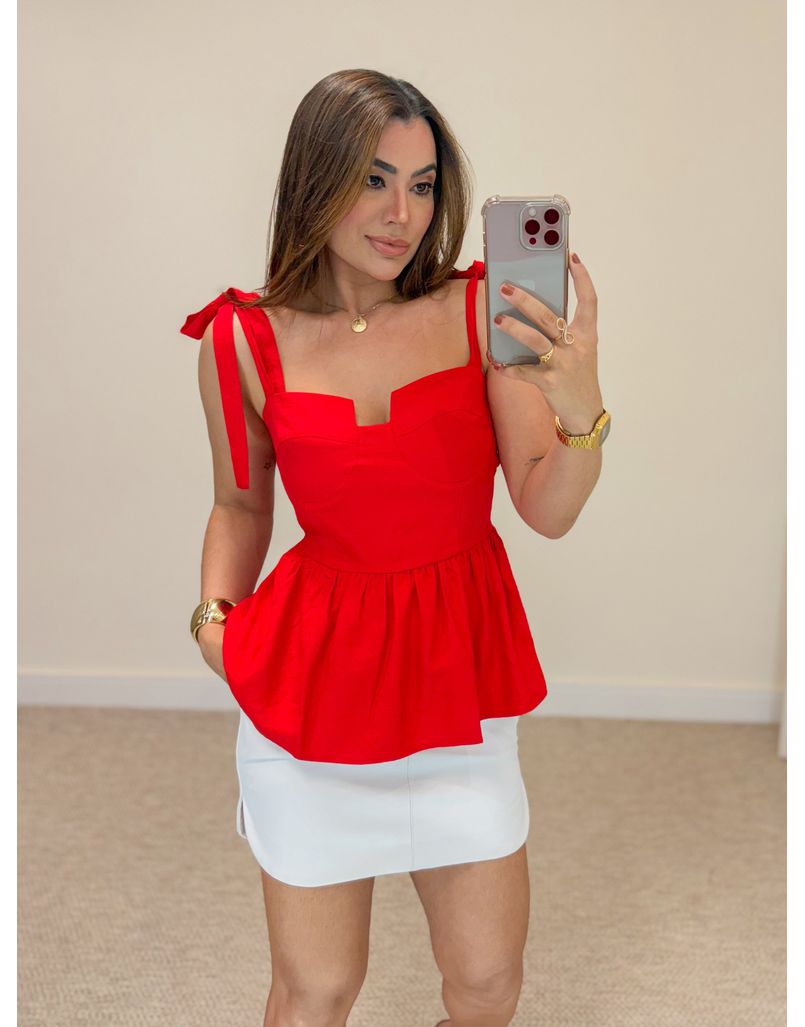 Blusa Meia Taça Vermelha - Loja La Mina 