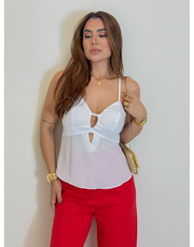 Blusa Alcinha Marta Branco - Loja La Mina 