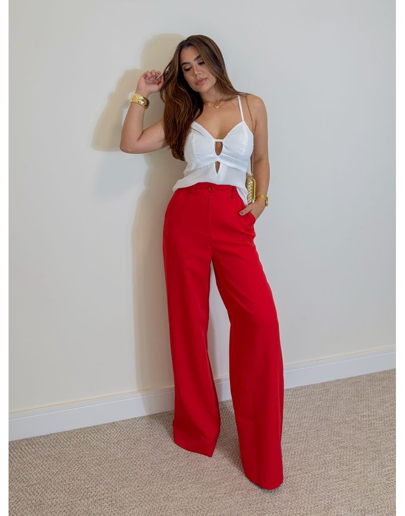 Calça Alfaiataria Maria Vermelha 