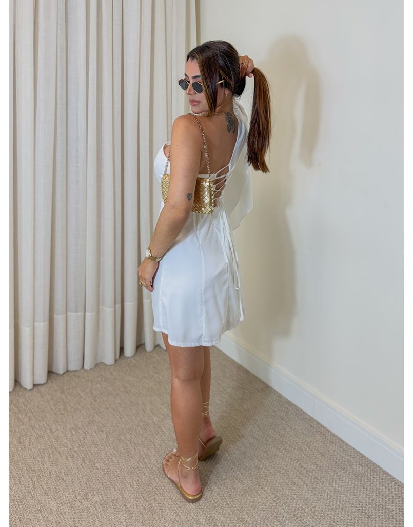 Vestido Manga Monique Branco