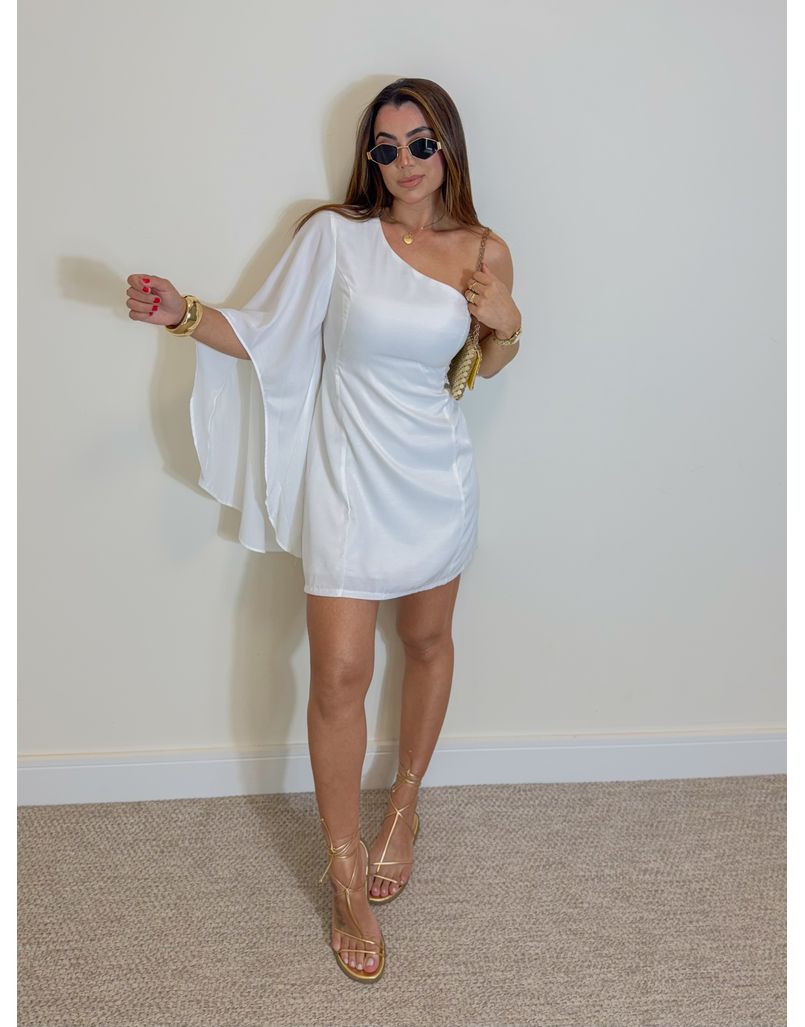 Vestido Manga Monique Branco