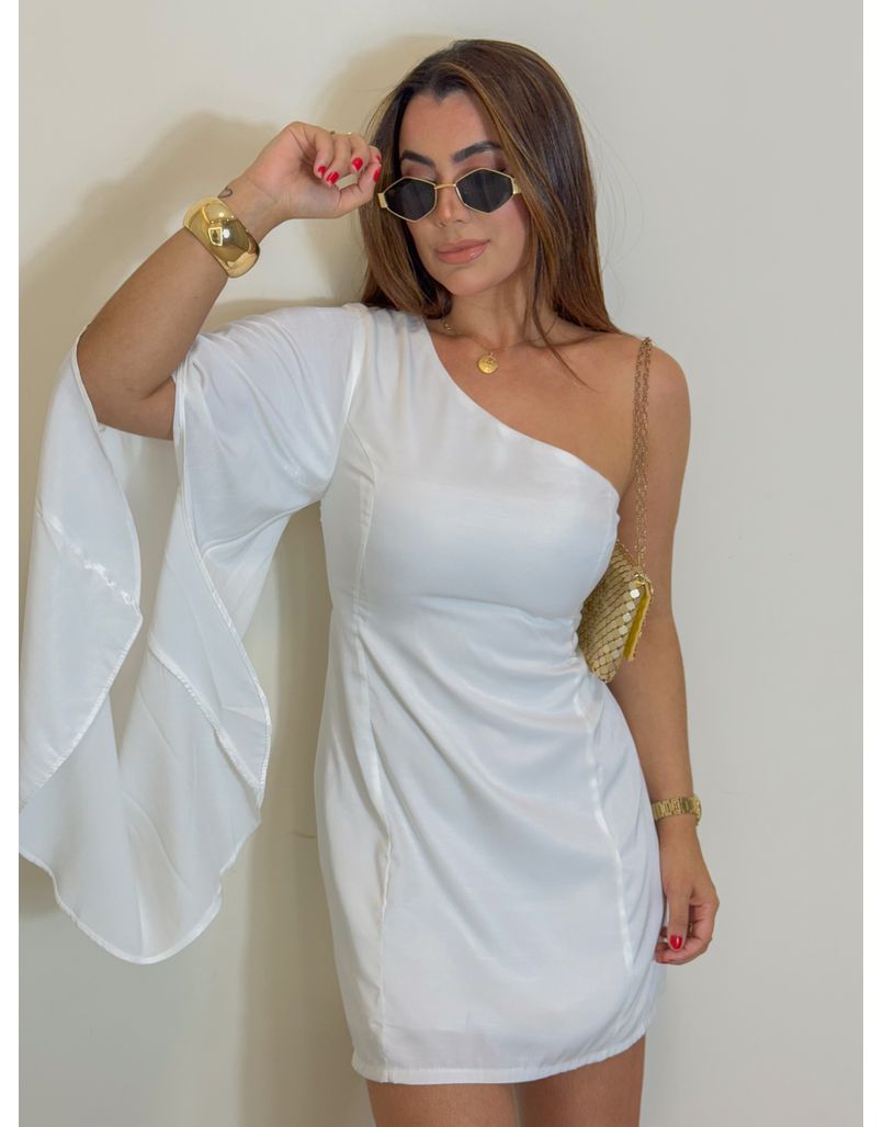 Vestido Manga Monique Branco