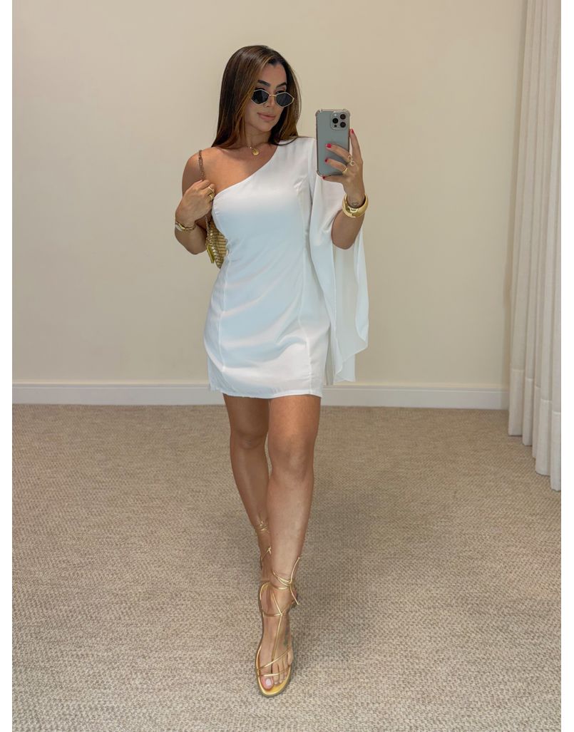 Vestido Manga Monique Branco