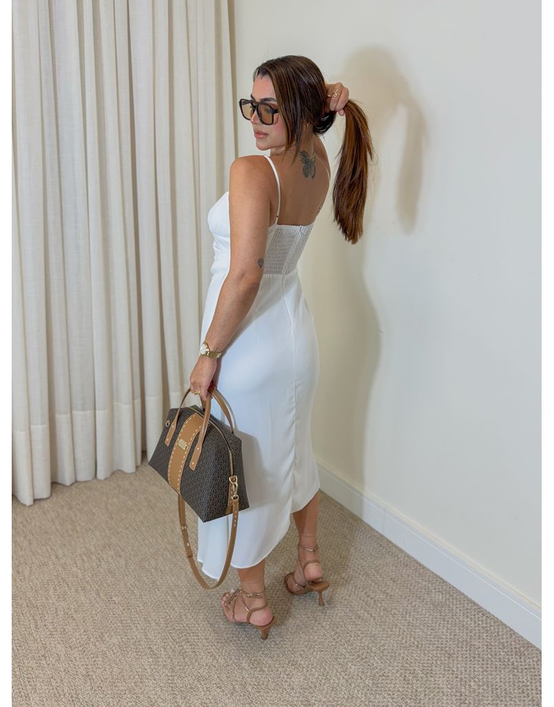 Vestido Assimétrico Meia Taça Luana Branco