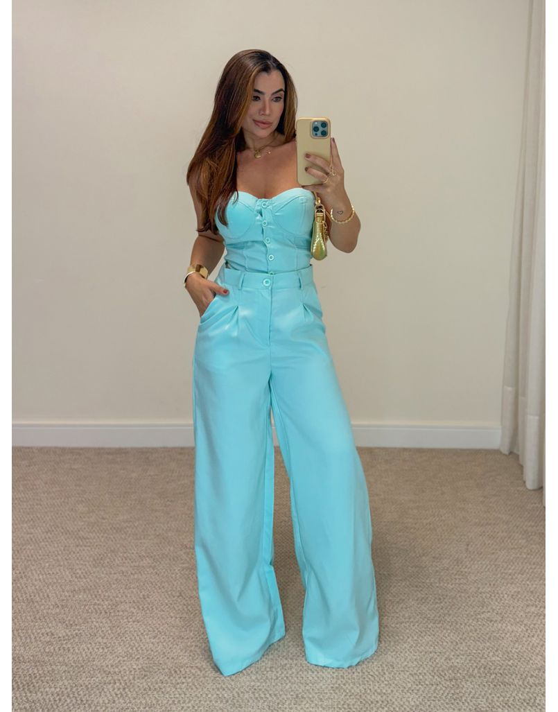 Conjunto Calça Moscou Turquesa